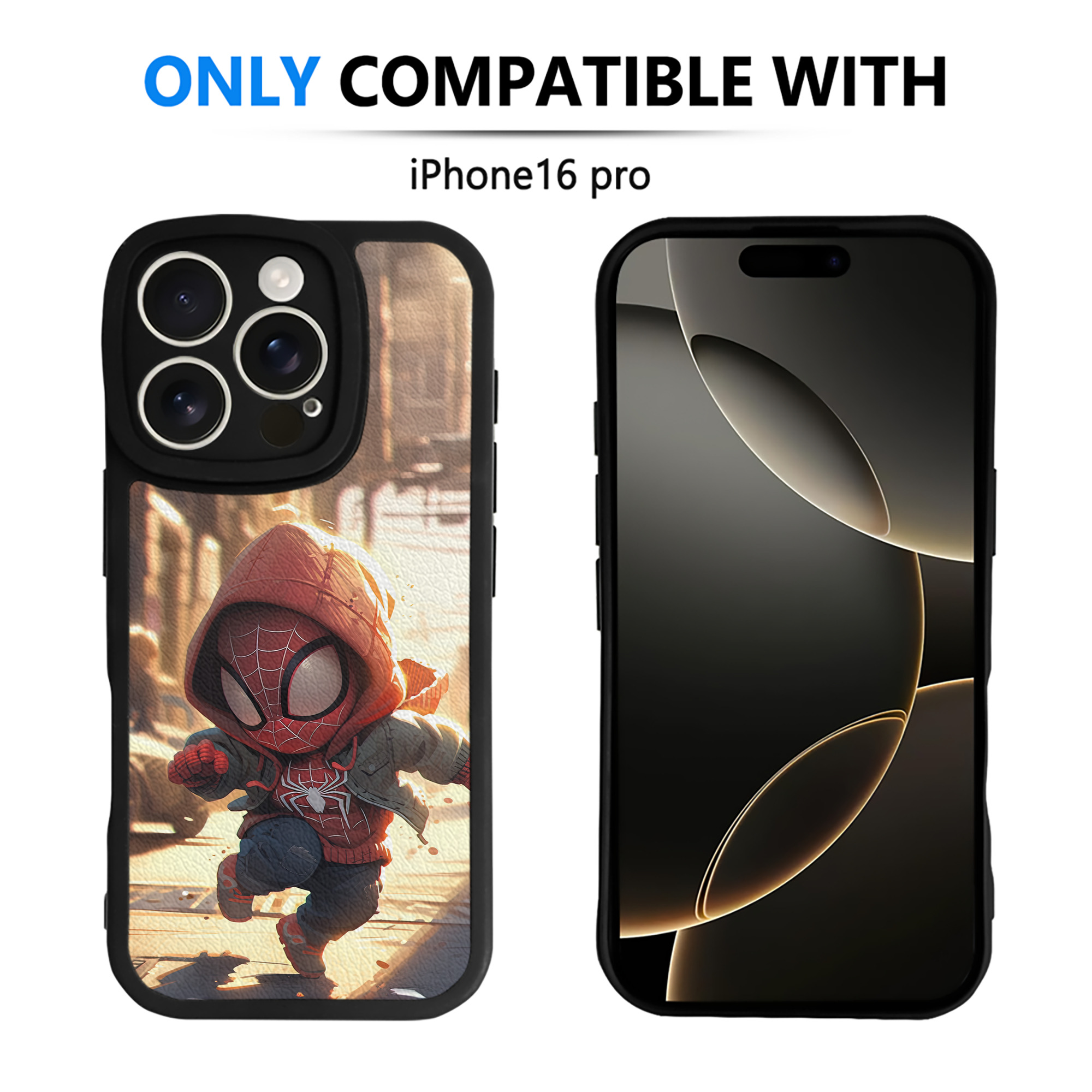 （画像用） Spider Man スパイダーマン 【iPhone 16シリーズ対応】シリコンスマホケース（レザー調） 材質：シリコン